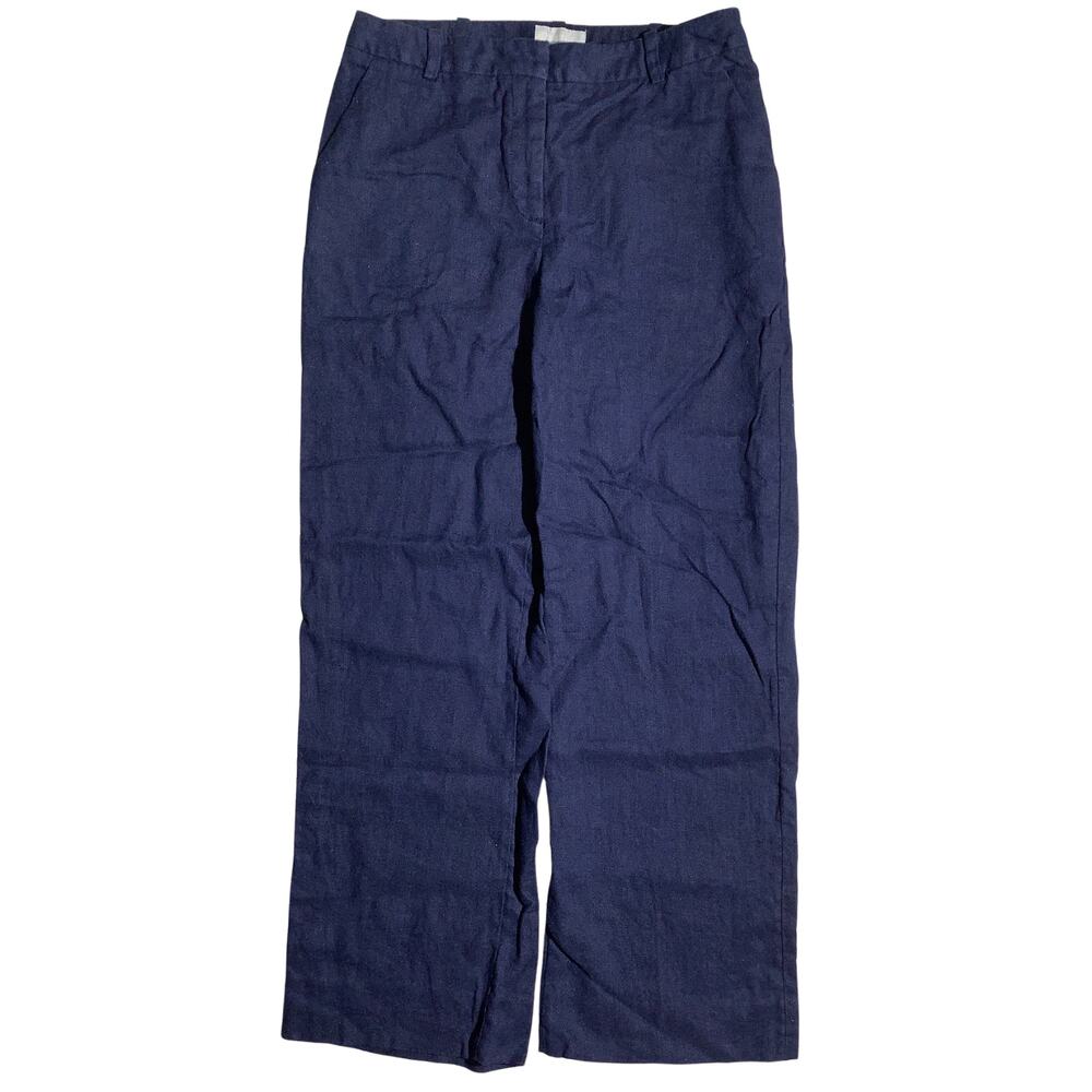 Pure Collection Navy Linen Pants Women’s 4R — Coastal, Resort, Casual